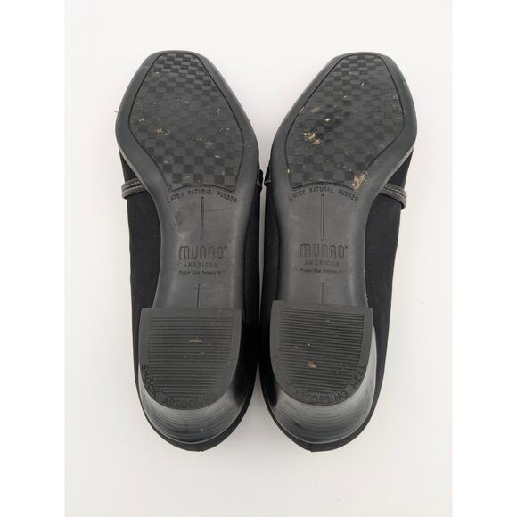 Munro Cindi Block Heel Pump Black Stretch Fabric Square Toe Size US9.5M EU41 - Picture 8 of 13